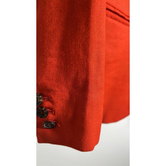 J.CREW Parke Blazer in Linen Blend Brilliant Sunset Orange Red Womens Size 0 - Picture 7 of 14